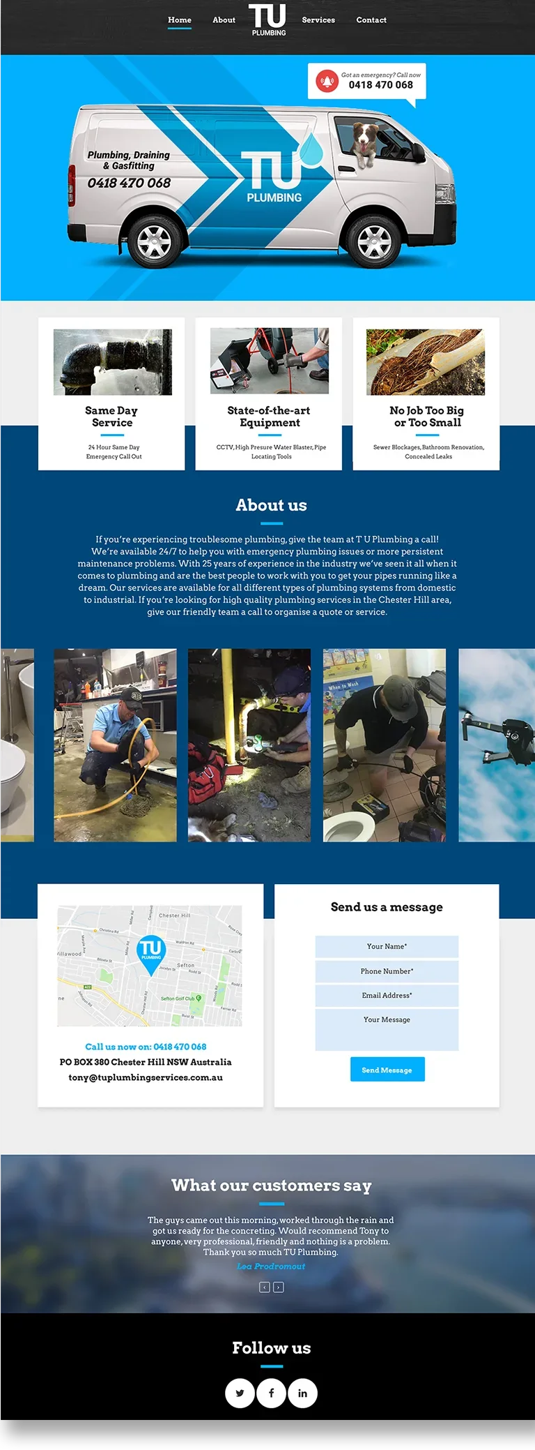 TU Plumbing Web Design